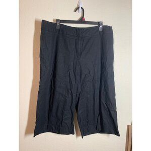 Lane Bryant Linen Blend Capris Pants Business Casual Office Black Size 16